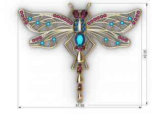 brooche dragonfly Model do druku 3D