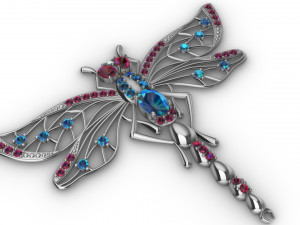 brooche dragonfly Model do druku 3D