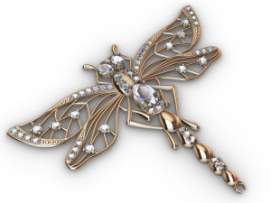brooche dragonfly Model do druku 3D