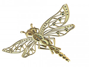 brooche dragonfly Model do druku 3D