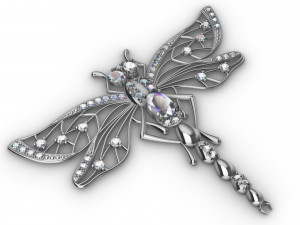 brooche dragonfly Model do druku 3D