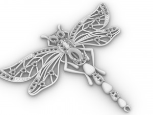 brooche dragonfly Model do druku 3D