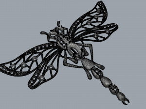 brooche dragonfly Model do druku 3D