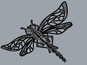 brooche dragonfly Model do druku 3D