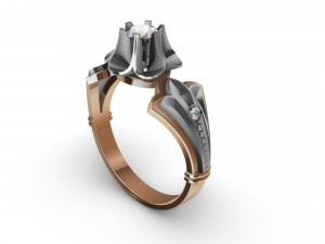 ring with diamonds 3D-printmodel