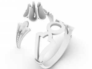 ring with diamonds Model Cetak 3D