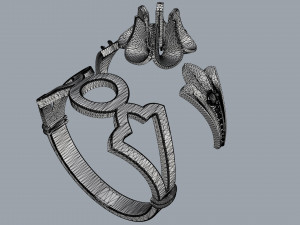ring with diamonds Model Cetak 3D