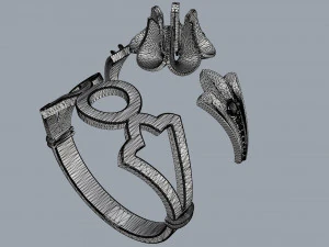 ring with diamonds 3D Print Model