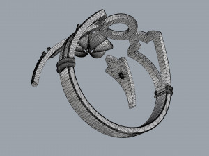 ring with diamonds Model Cetak 3D