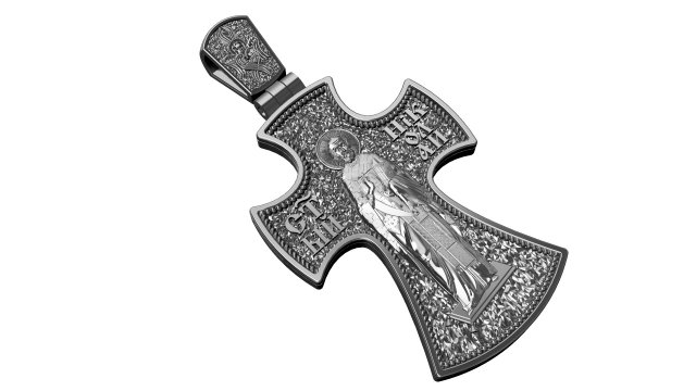 orthodox cross with saint nicholas Modello di stampa 3D .c4d .max .obj .3ds .fbx .stl .blend 