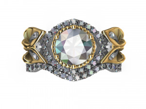 ring lily double with diamonds 3D Принт Модель
