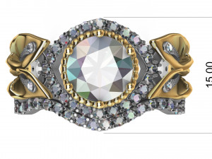 ring lily double with diamonds 3D Принт Модель
