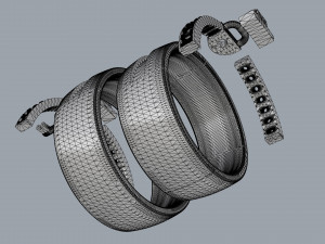 set rings lock and key Model Cetak 3D