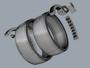 set rings lock and key 3D Print Model