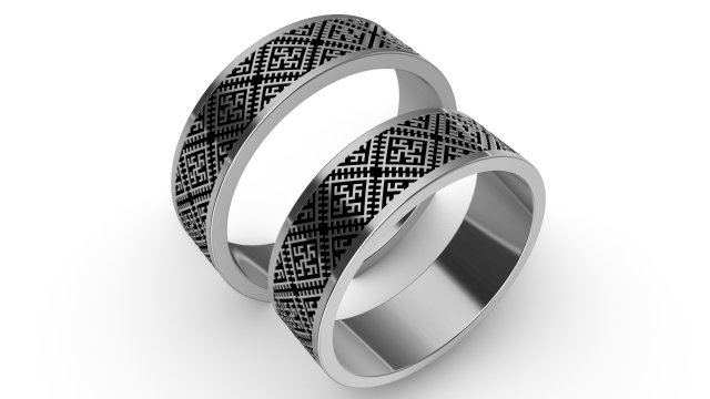 set rings slavic pattern 3D Print Model .c4d .max .obj .3ds .fbx .stl .blend 