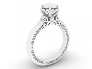 ring with diamonds in white and yellow gold 3D Принт Модель