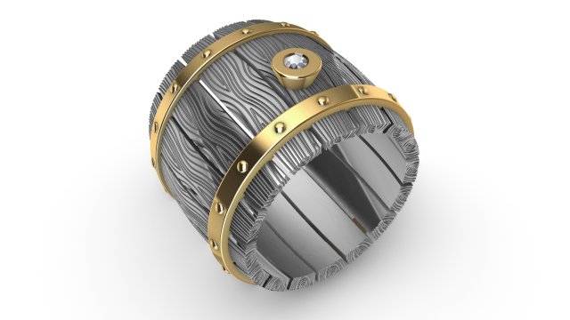 ring wooden barre 3D 프린트 모델 .c4d .max .obj .3ds .fbx .stl .blend 