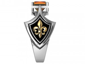 ring with citrine and heraldic lily 3D प्रिंट मॉडल