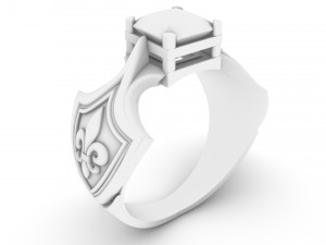 ring with citrine and heraldic lily 3D प्रिंट मॉडल