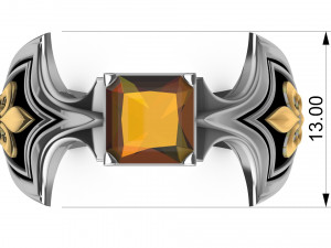 ring with citrine and heraldic lily 3D प्रिंट मॉडल