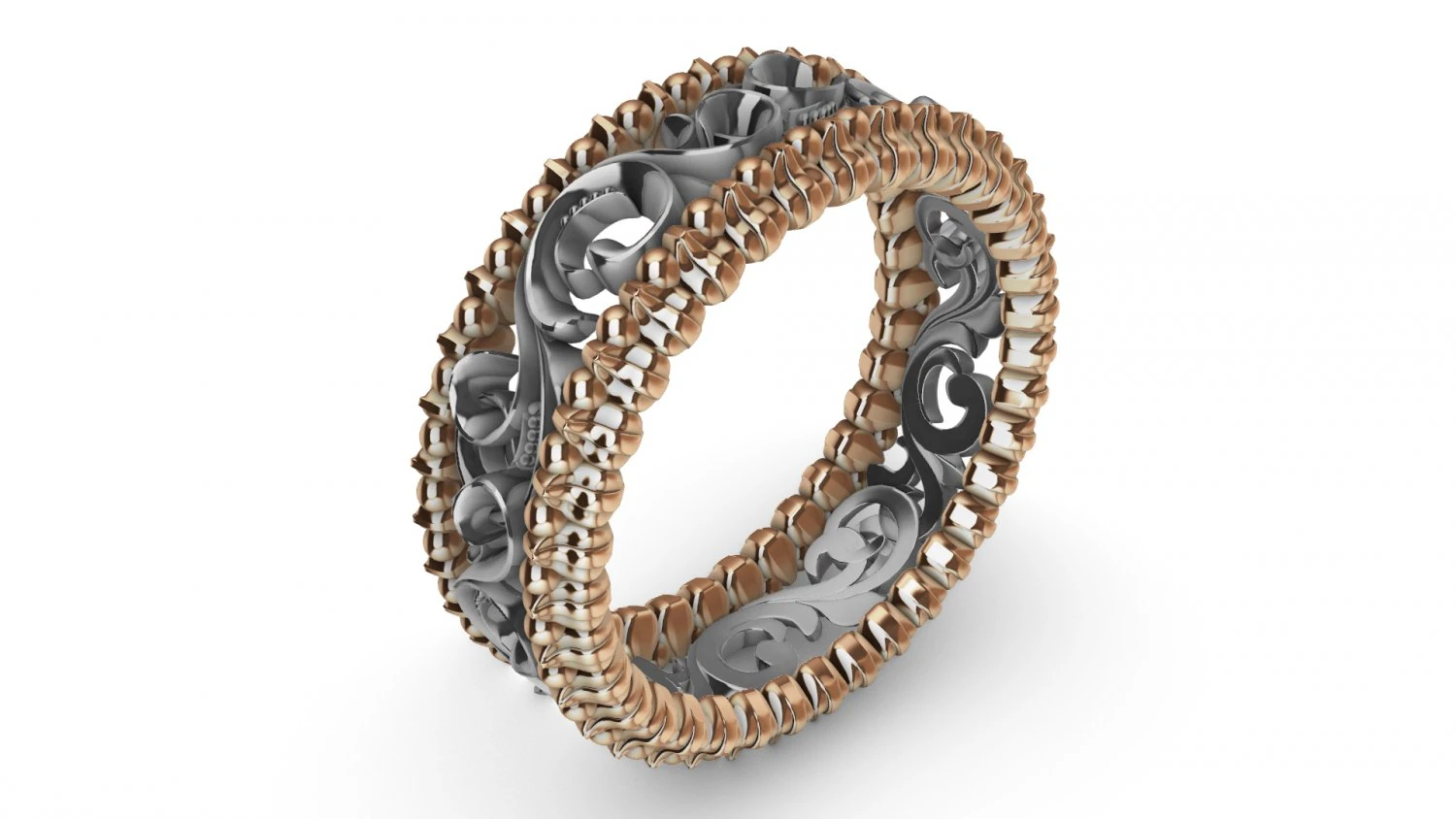ring with patterns from two colors 3D Print Model .c4d .max .obj .3ds .fbx .stl .blend 
