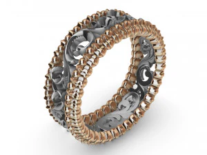 ring met patronen uit twee kleuren 3D printmodel