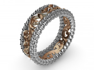 ring with patterns from two colors 3D Принт Модель