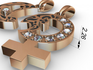 double sides pendant man and wuman Model Cetak 3D