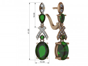 earrings emeralds with diamonds 3D Print Model