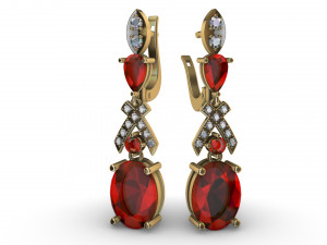 earrings emeralds with diamonds 3D Print Model