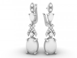 earrings emeralds with diamonds 3D Print Model