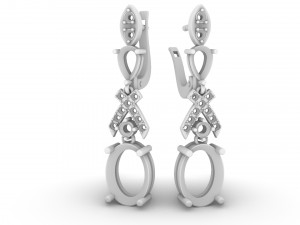 earrings emeralds with diamonds 3D Print Model