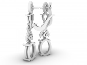 earrings emeralds with diamonds 3D Print Model