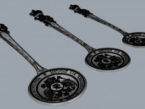 vintage spoon russian empire 3 item 3D Print Model