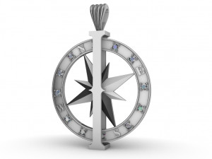 pendant compass Modelo de Impressão 3D