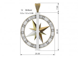pendant compass Modelo de Impressão 3D