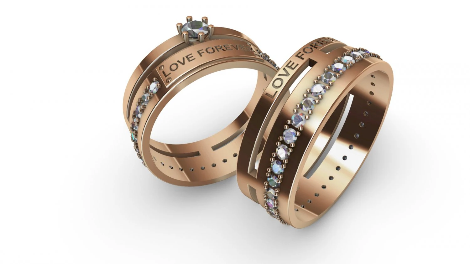 rings love forever 3D Print Model .c4d .max .obj .3ds .fbx .stl .blend 