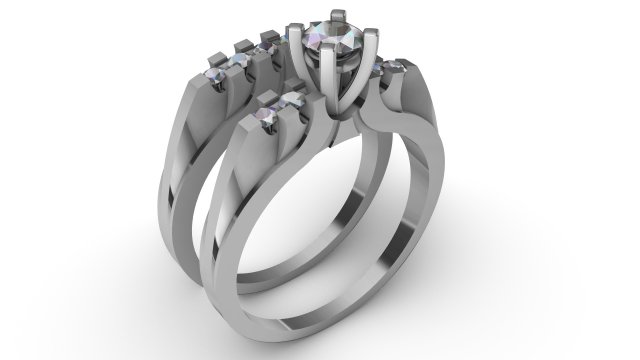 womens rings with diamond Modelo de Impressão 3D .c4d .max .obj .3ds .fbx .stl .blend 
