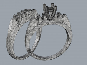 womens rings with diamond Modelo de Impressão 3D