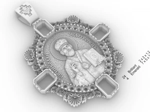 pendant with saint nicolas 3D Print Model