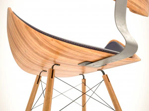 Modern Wooden Chair 3D Model
