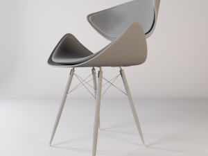 Modern Wooden Chair 3D Model