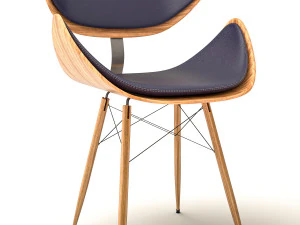Modern Wooden Chair 3D Model