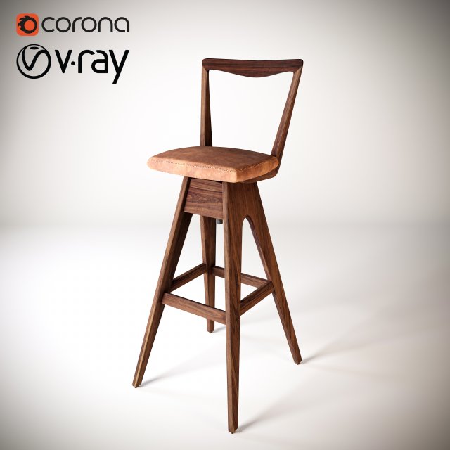 Darnish bar stool 3D Model .c4d .max .obj .3ds .fbx .stl .blend 