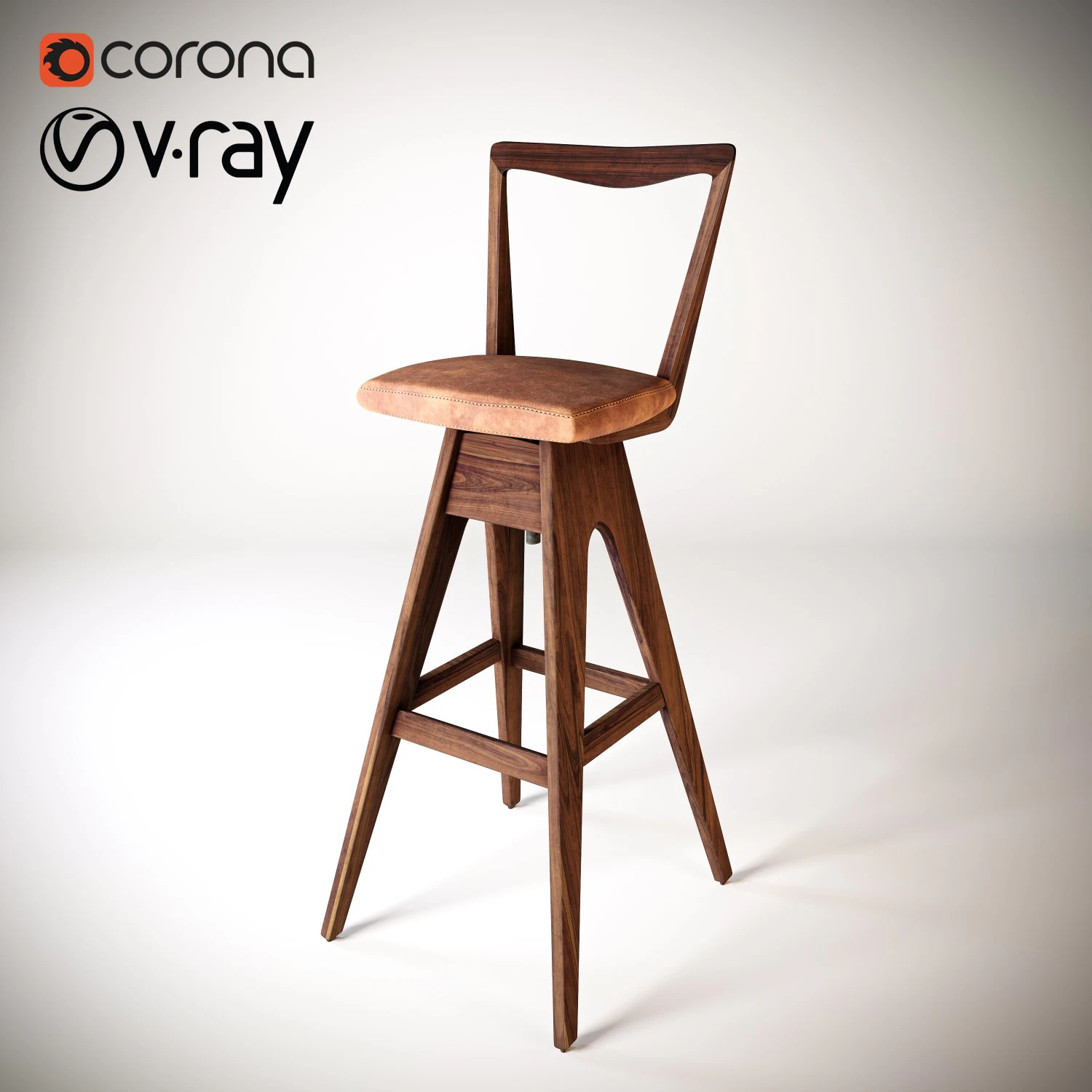 Darnish bar stool 3D Model .c4d .max .obj .3ds .fbx .stl .blend 