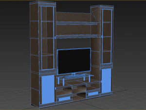 Bookcase with tv 3D Model