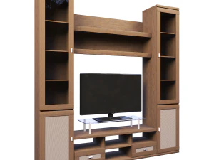 Bookcase with tv 3D Model