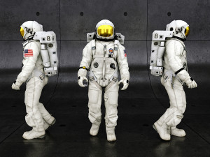 Space Suit Low-poly 3D Model