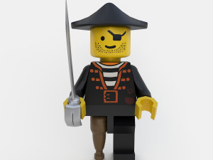 Lego character pirate STL - Low Poly 3D Model