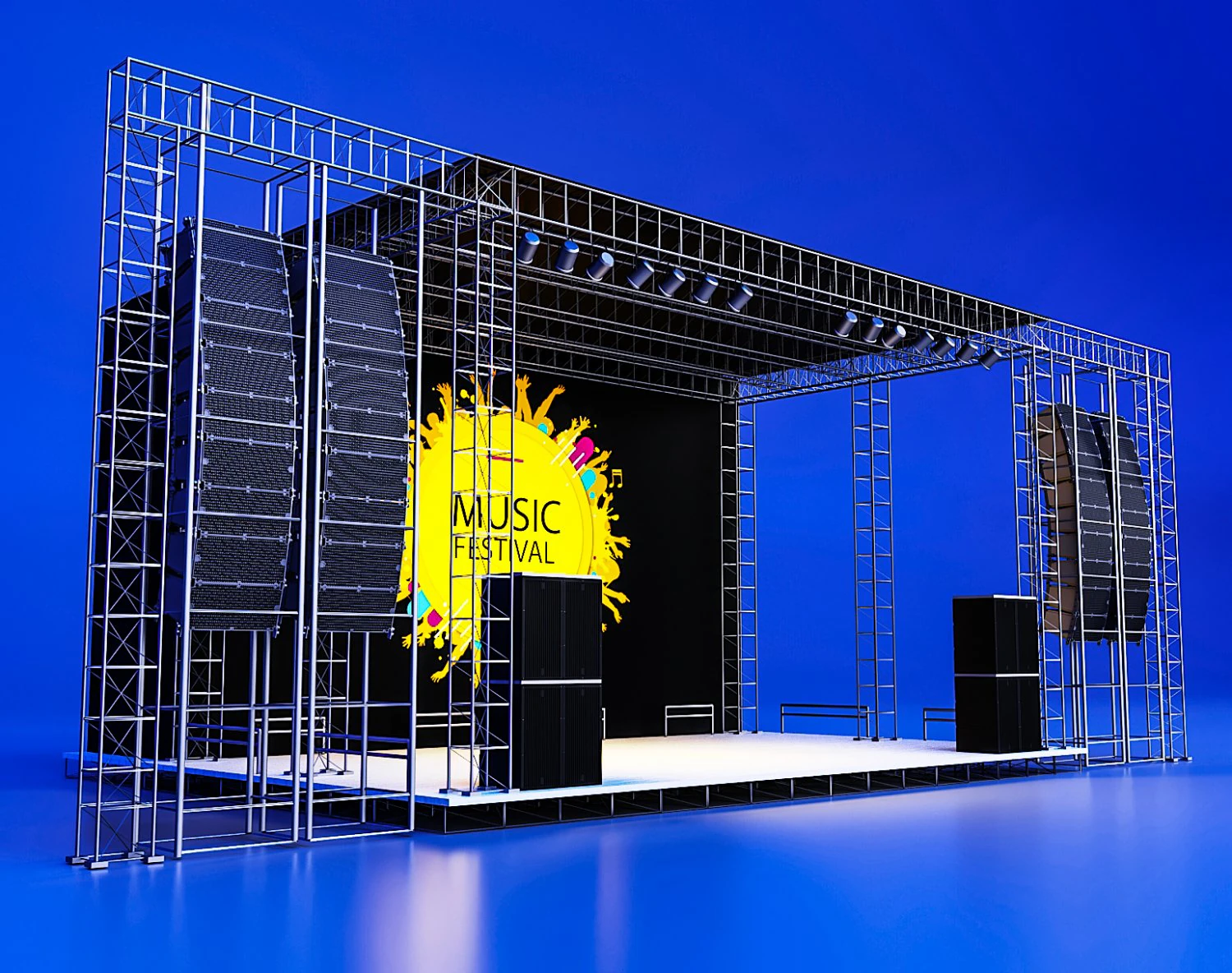 concert scene low-poly 3D Model .c4d .max .obj .3ds .fbx .stl .blend 